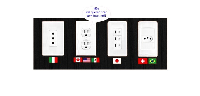 Tipos de plugues e voltagens de alguns países